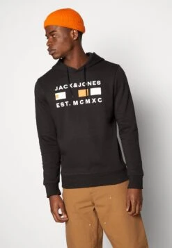 Jack & Jones Jcofreddie Hood- Sweatshirt - Black -Clothing Sale Store 051457c16b5b4eaf8b1a9f2cf6b0341f