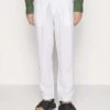 120% Lino Pantalone Uomo - Trousers - White