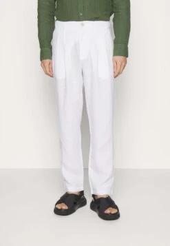120% Lino Pantalone Uomo - Trousers - White