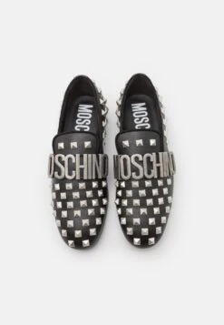 MOSCHINO Maxilettering - Slip-Ons - Black/Silver -Clothing Sale Store 178fa8507a5e439993fb4fb613dc2861