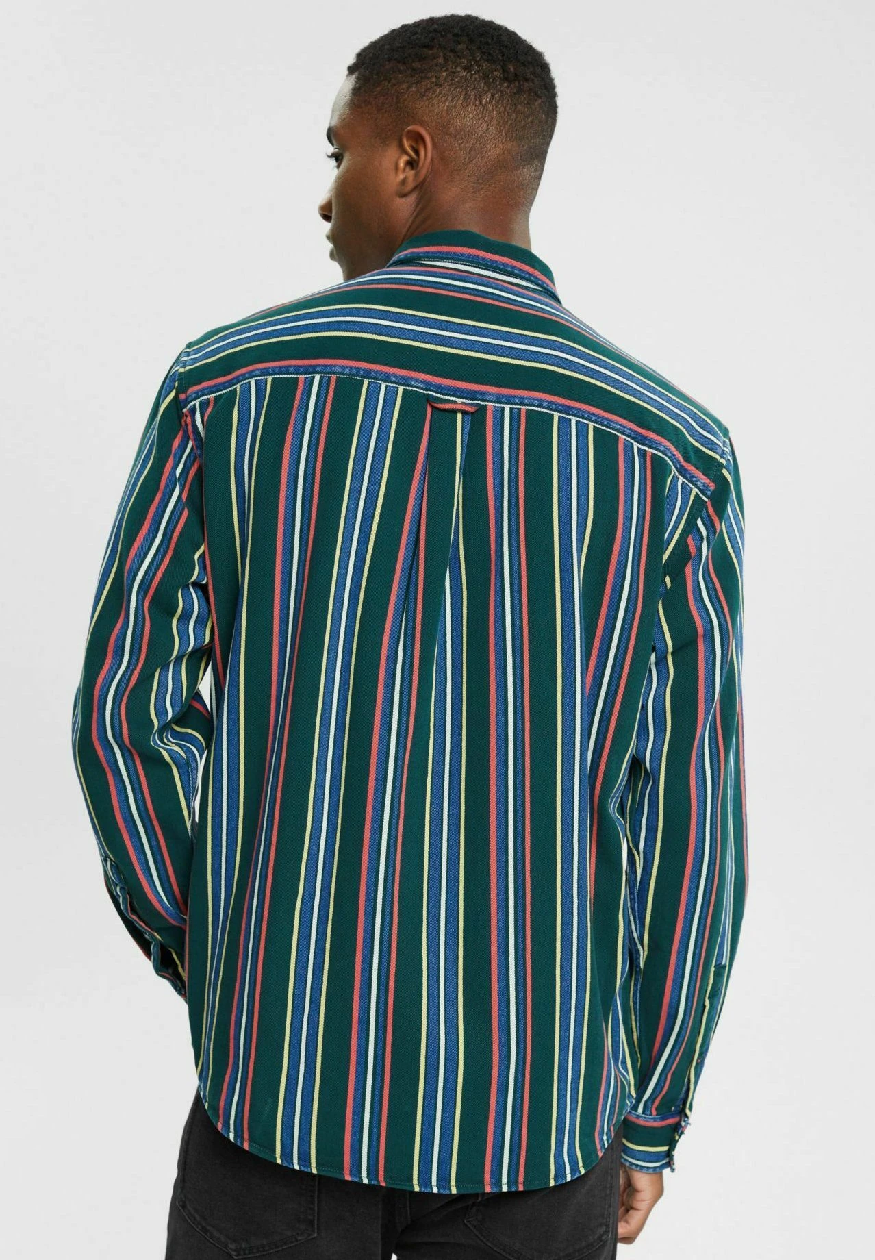 Edc By Esprit Mit Streifen - Shirt - Dark Teal Green 3 Edc By Esprit Mit Streifen - Shirt - Dark Teal Green - Image 3