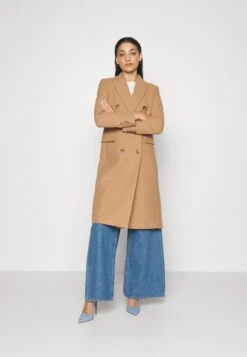 Forever New Mila Longline Button Coat - Classic Coat - Camel