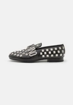 MOSCHINO Maxilettering - Slip-Ons - Black/Silver