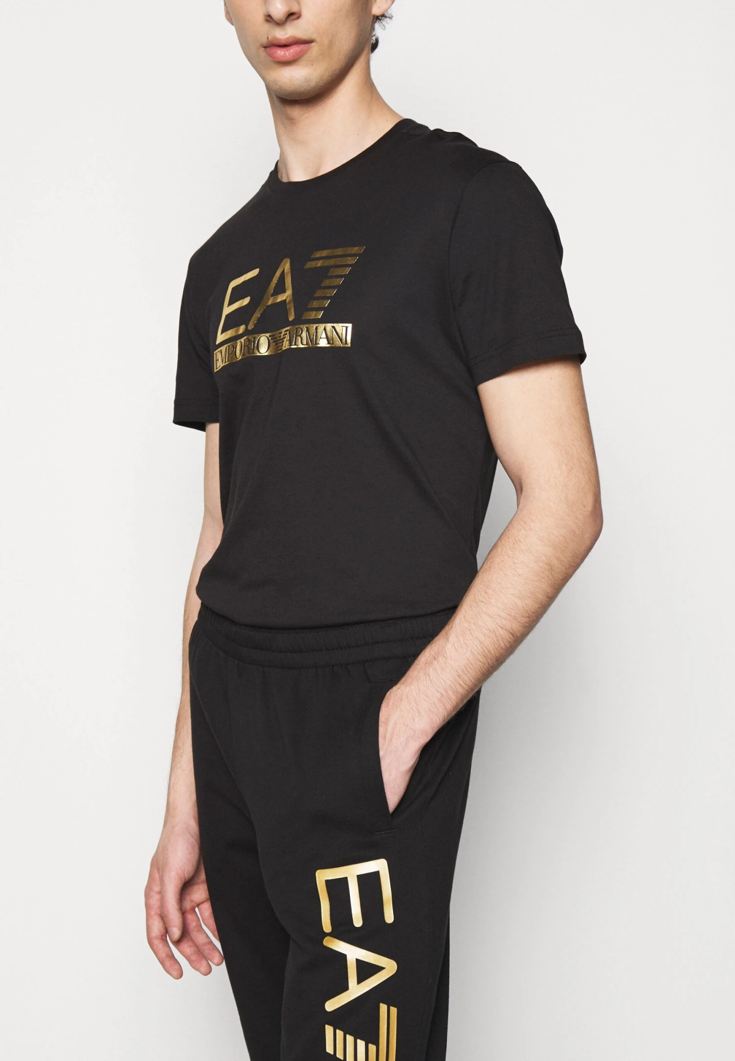 EA7 Emporio Armani Trouser - Tracksuit Bottoms - Black/Gold 4 EA7 Emporio Armani Trouser - Tracksuit Bottoms - Black/Gold - Image 4