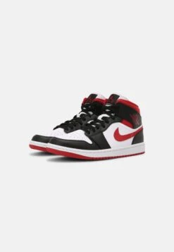 Air Jordan 1 Mid - High-Top Trainers - White/Gym Red/Black -Clothing Sale Store 4cb65acee34d4edebf9b66fc025e42bd