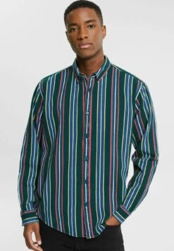 Edc By Esprit Mit Streifen - Shirt - Dark Teal Green