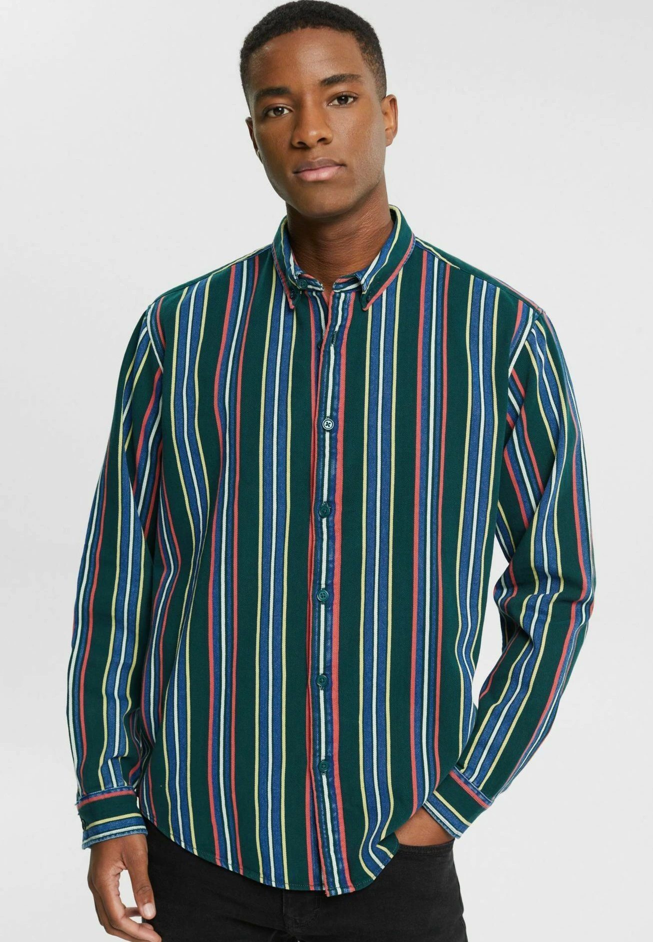 Edc By Esprit Mit Streifen - Shirt - Dark Teal Green 1 Edc By Esprit Mit Streifen - Shirt - Dark Teal Green