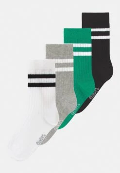 Ewers Stripes 4 Pack - Socks - White/Black/Green/Grey