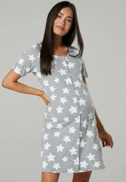 Happy Mama Maternity Breastfeeding 2-Pack - Nightie - Graphite MelangeGrey Melange With Stars -Clothing Sale Store 6c9ccaa913dc45448b84318e7c75652a