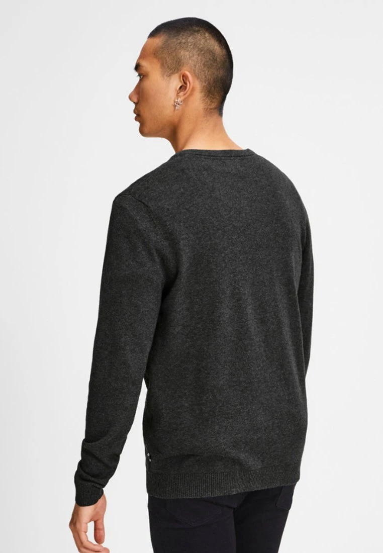 Jack & Jones Jjebasic- Jumper - Dark Grey 3 Jack & Jones Jjebasic- Jumper - Dark Grey - Image 3