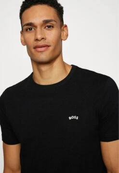 Boss Tee Curved - Basic T-Shirt - Black -Clothing Sale Store 76921eaf015c495f81d59052a81b9143