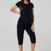 Happy Mama Maternity Nursing- Pyjama Set - Black