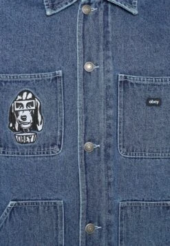 Obey Clothing Hymn Jacket - Short Coat - Stone Wash Indigo -Clothing Sale Store 874b75d1a6bd4b9da5bc6242066795a7