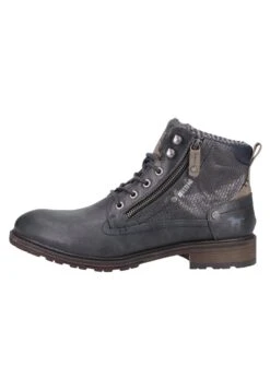 Mustang Lace-Up Ankle Boots - Graphite