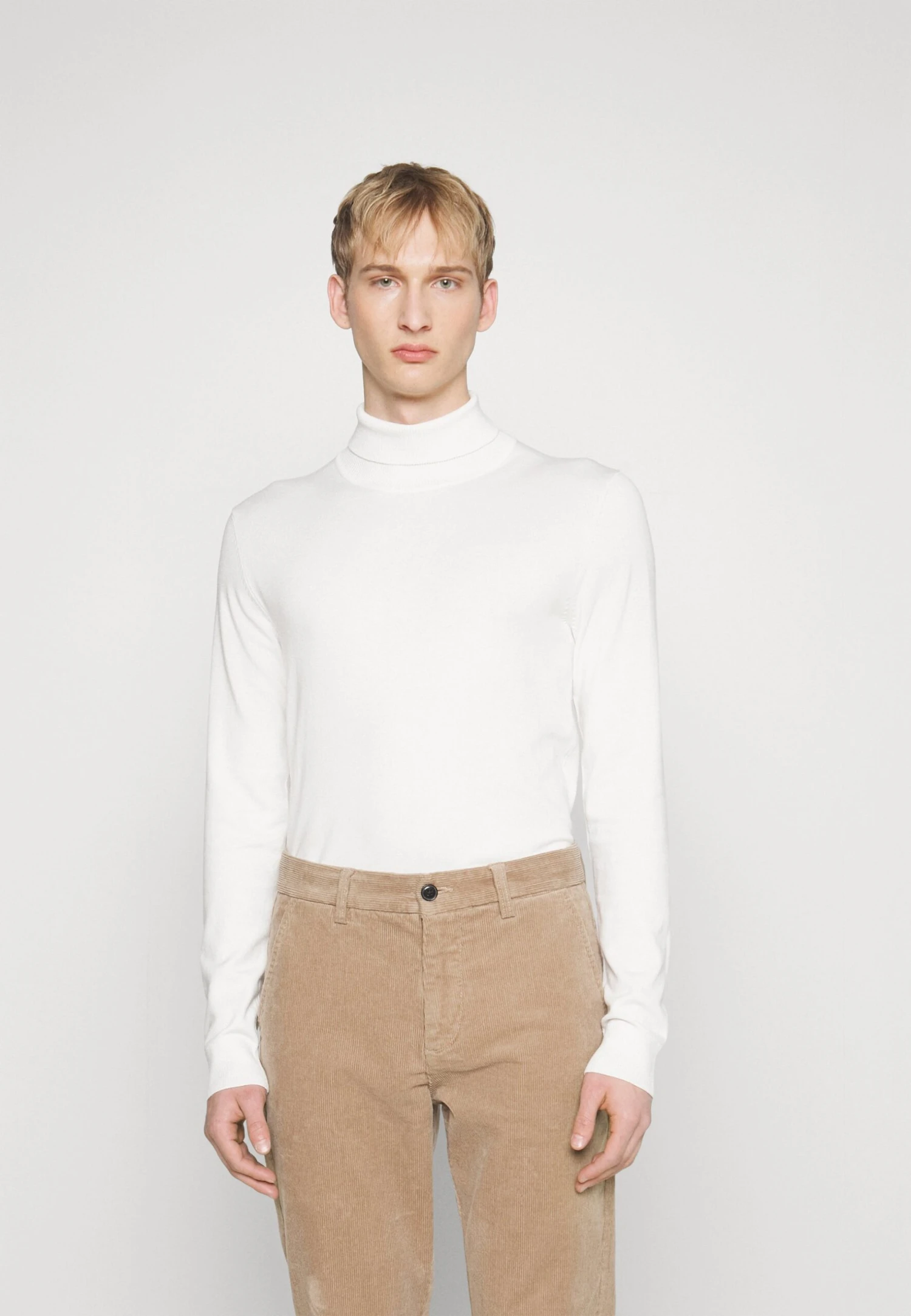 Lindbergh Mélange Roll Neck- Jumper - Off White 3 Lindbergh Mélange Roll Neck- Jumper - Off White - Image 3