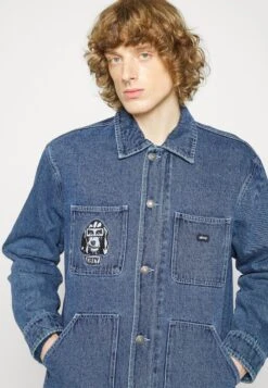 Obey Clothing Hymn Jacket - Short Coat - Stone Wash Indigo -Clothing Sale Store 99699e45caa24cc1bbeec28496bcf94a