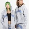 Unisex Hoodie Zip Kingdom - Zip-Up Sweatshirt - Ash Grey