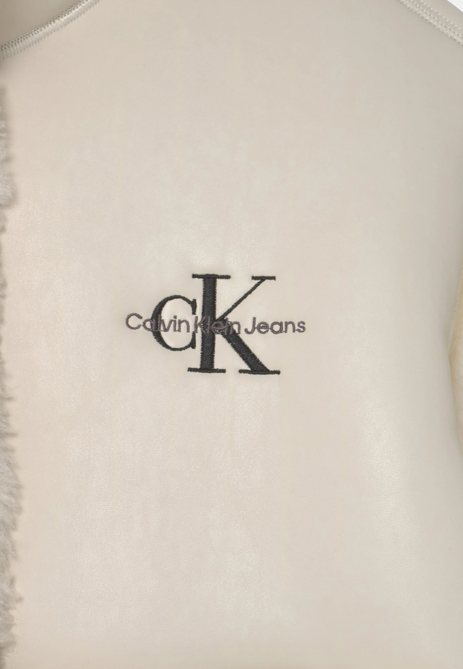 Calvin Klein Jeans Faux Fur Leather Coat - Classic Coat - Eggshell 3 Calvin Klein Jeans Faux Fur Leather Coat - Classic Coat - Eggshell - Image 3