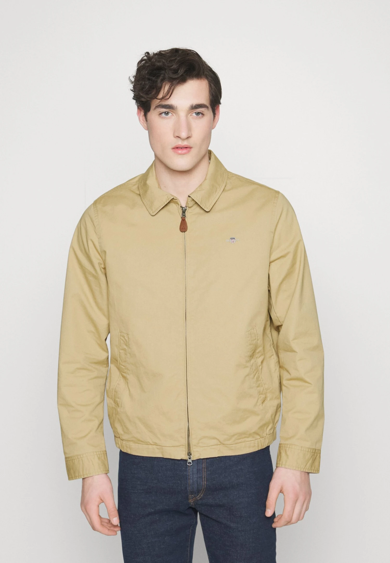 Gant Summer Jacket - Dark Khaki 1 Gant Summer Jacket - Dark Khaki