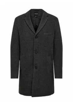 Only & Sons Onsjaylon Otw - Classic Coat - Dark Grey Melange -Clothing Sale Store d3b380f5c10f49f5aeab28d5d3866bbb