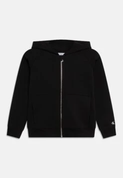 Calvin Klein Jeans Interlock Logo Tape Zip Through - Zip-Up Sweatshirt - Black