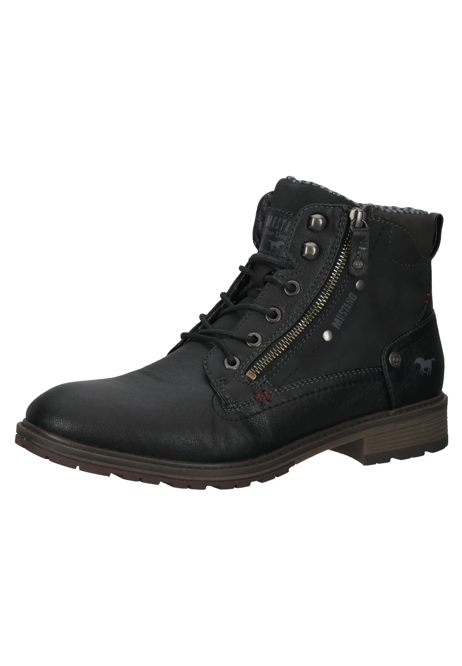 Mustang Lace-Up Ankle Boots - Schwarz 2 Mustang Lace-Up Ankle Boots - Schwarz - Image 2