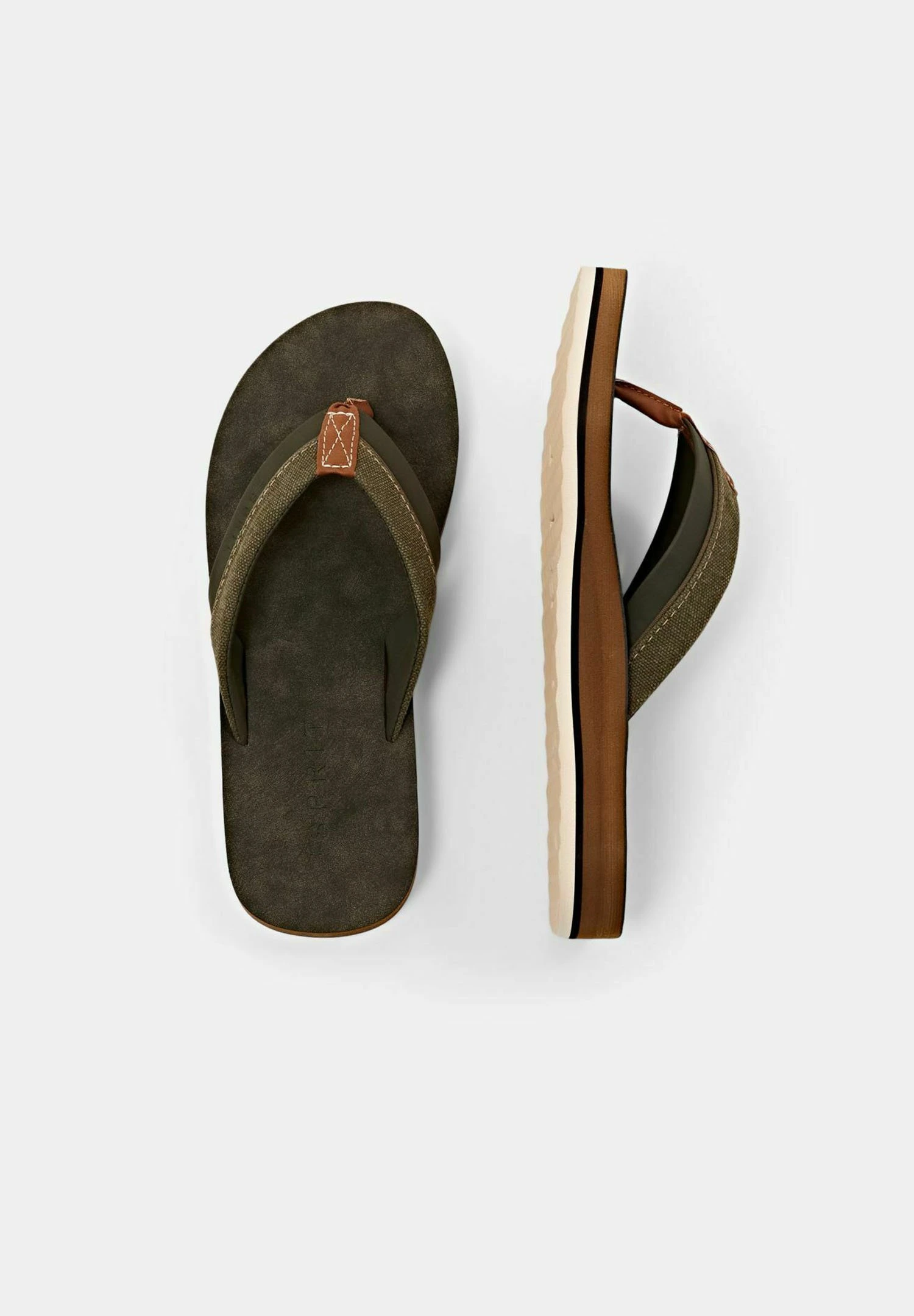 ESPRIT Mit Details - T-Bar Sandals - Khaki Green 3 ESPRIT Mit Details - T-Bar Sandals - Khaki Green - Image 3