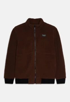 Abercrombie & Fitch Mockneck - Fleece Jacket - Dark Brown