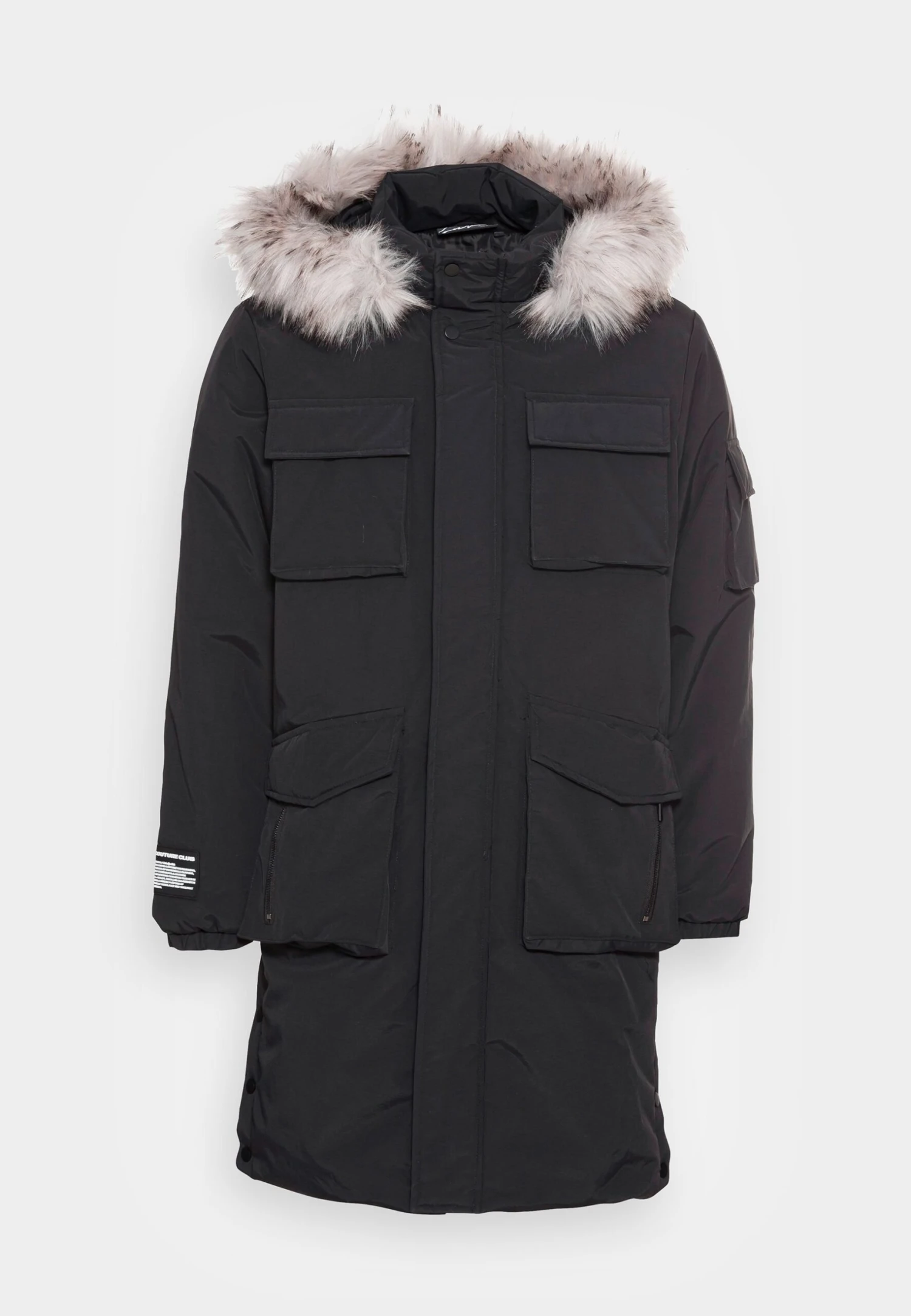 Fur Hooded Longline- Parka - Black 5 Fur Hooded Longline- Parka - Black - Image 5